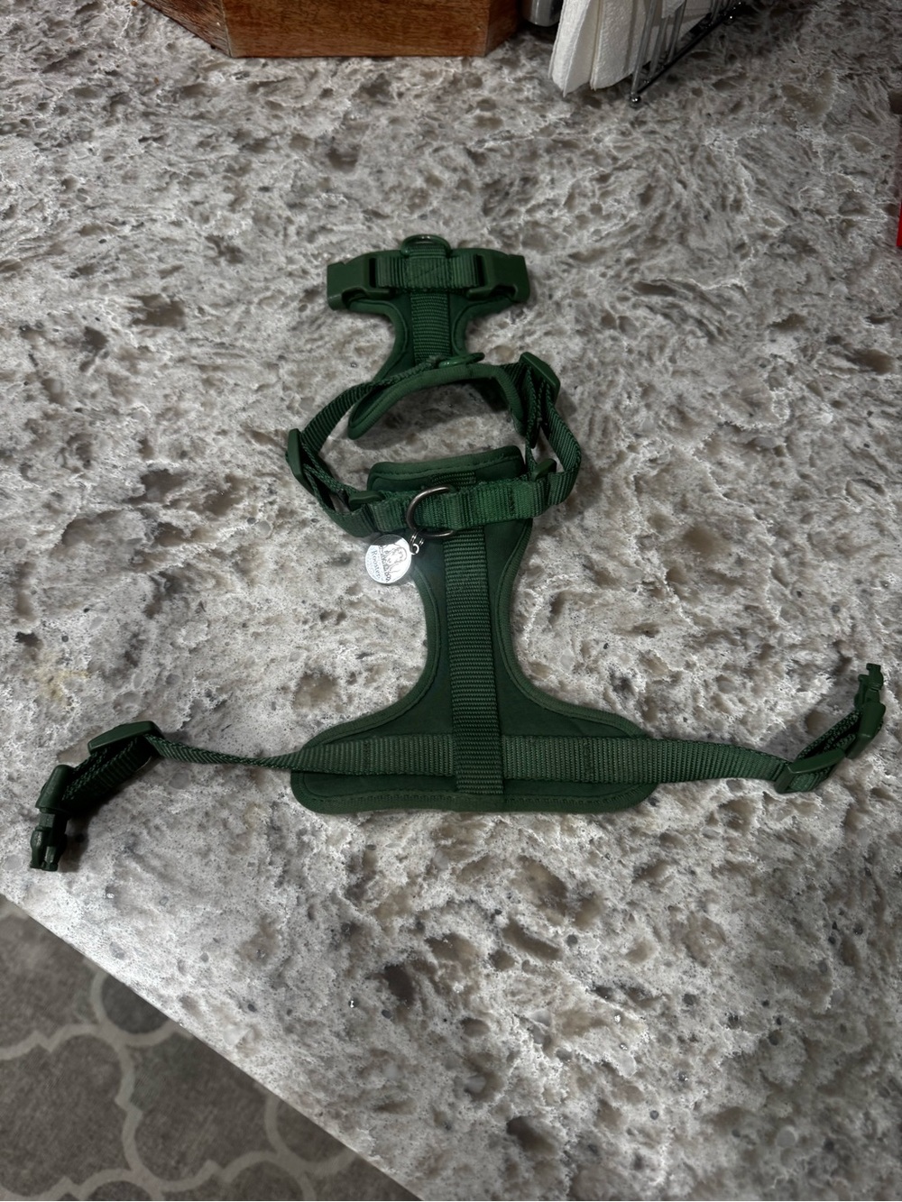 Doxie Warehouse Adjustable Green Dachshund Harness - Durable Nylon Pet Accessory